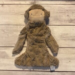 Slumberkins Yeti Bigfoot Lovey Tan Brown Snuggler Plush Baby Security Blanket